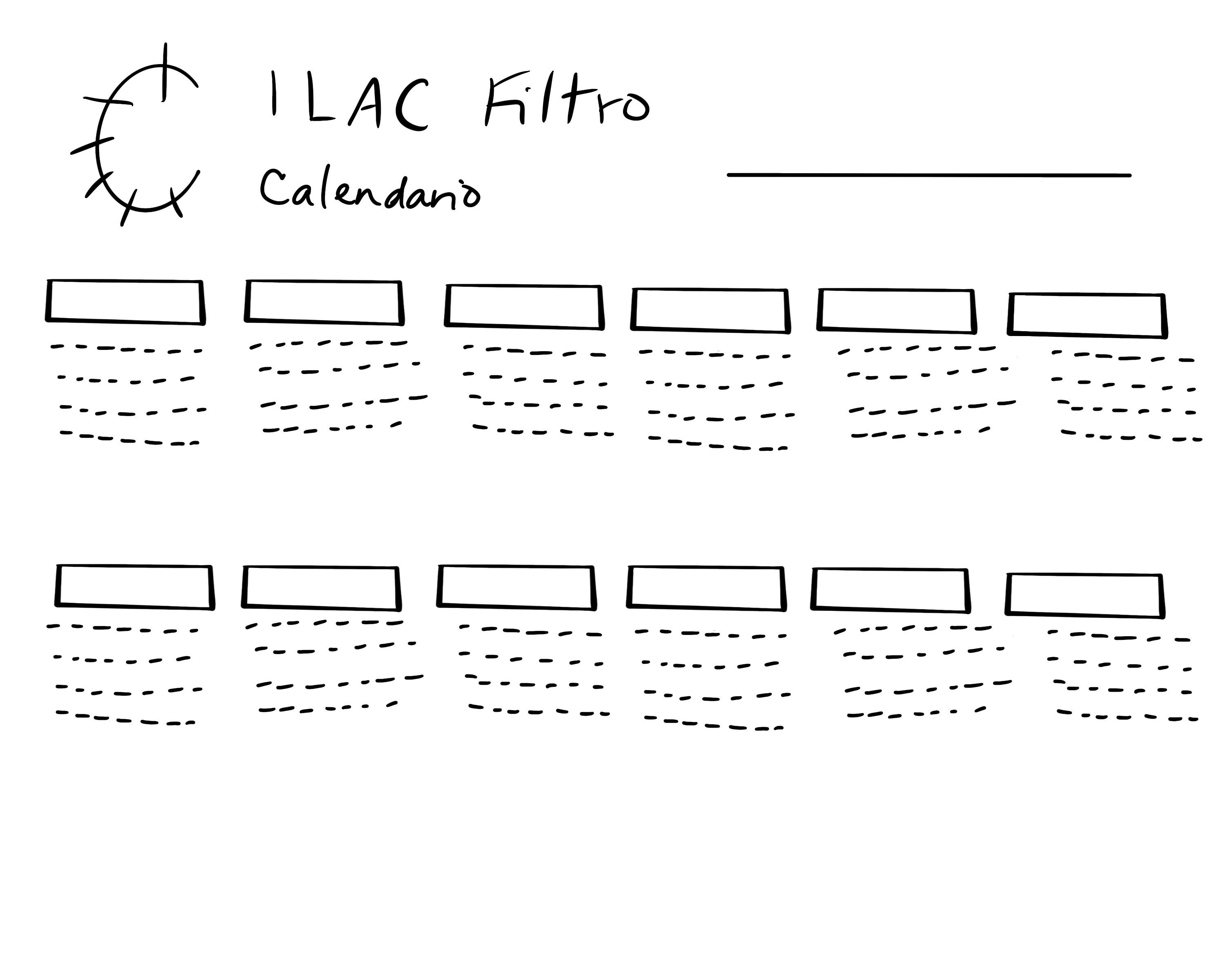 Sketch of a possible maintenance calendar, featuring an annual calendar.