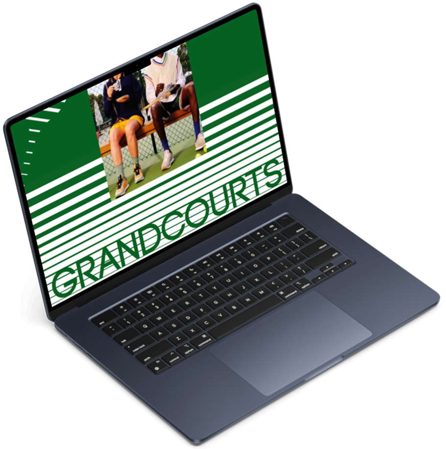 A mockup of the Grandcourts landing page