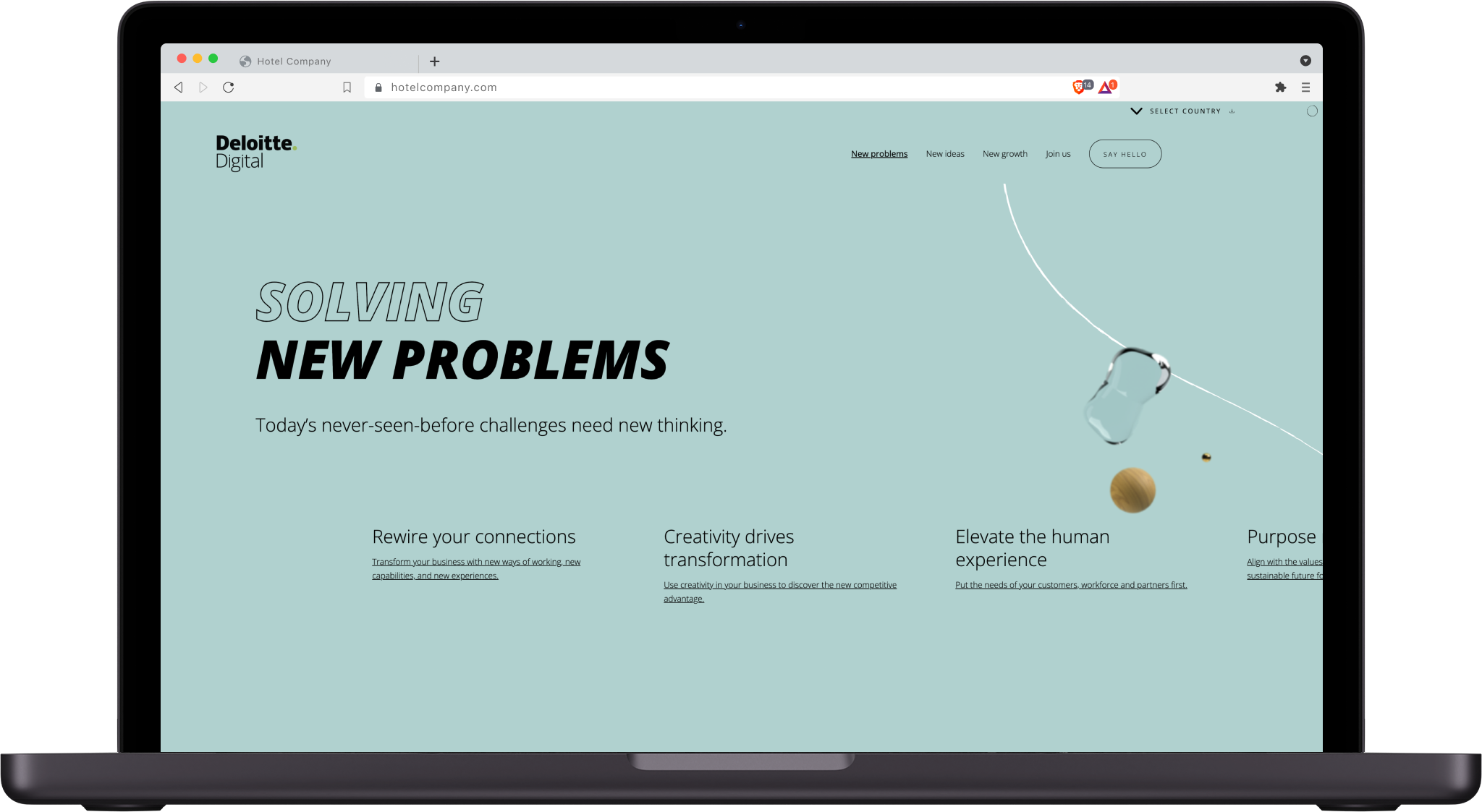 Screenshot of the new problems section of the website. Solving New Problems is the header, on a teal background.